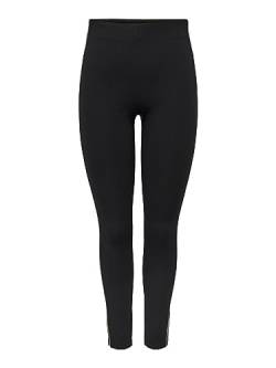 ONLY Women's ONLAURA HW LEGGGING PNT Leggings, Black/Detail:Silver Bling Panel, S / 32L von ONLY