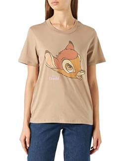 ONLY Women's ONLBAMBI REG S/S TOP Box JRS T-Shirt, Nomad/Print:Bambi, M von ONLY