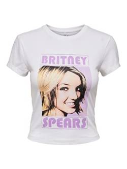 ONLY Women's ONLBRITNEY Spears S/S TOP JRS T-Shirt, Bright White/Print:Face, XS von ONLY