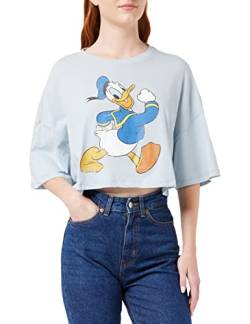 ONLY Women's ONLDISNEY Cropped S/S TOP Box JRS T-Shirt, Cashmere Blue/Print:Donald, XL von ONLY