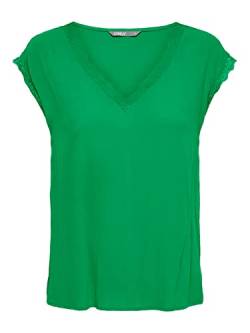 ONLY Women's ONLJASMINA S/S V-Neck LACE NOOS PTM Top, Kelly Green, S von ONLY