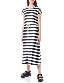 ONLY Women's ONLMAY S/S MIDI Stripe Dress JRS Kleid, Black/Stripes:Cloud Dancer (kia), L von ONLY