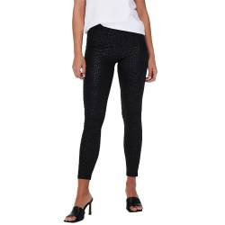 ONLY Damen Onlshine Leggings Noos Hose, Black/AOP:Leo, M EU von ONLY