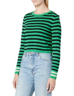 ONLY Women's ONLVICCI L/S Crop Stripe KNT Pullover Sweater, Green Bee/Stripes:W.Black/Pumice Stone, L (3er Pack) von ONLY