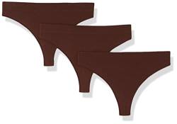 ONLY Women's ONLVICKY Rib S-Less Thong 3-PK NOOS Tanga, Chicory Coffee/Pack:+2X Chicory Coffee, L/XL von ONLY