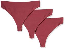 ONLY Women's ONLVICKY Rib S-Less Thong 3-PK NOOS Tanga, Dry Rose/Pack:+2X Dry Rose, M/L von ONLY