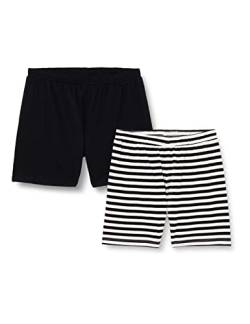 ONLY Womens Onlmay High Waist Stripe JRS 2Pk Shorts, Black, L von ONLY