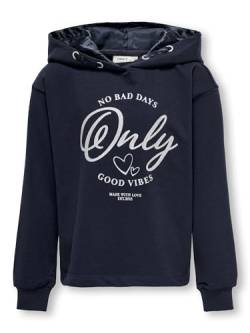 Only Mädchen KOGWENDY LS Hood UB SWT NOOS Kapuzenpullover, Night Sky/Print:Silver Glitter, 12 Jahre von ONLY