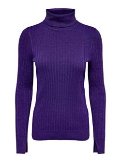 Only Rollkragenpullover aus Lurex mit langen Ärmeln., violett, M von ONLY