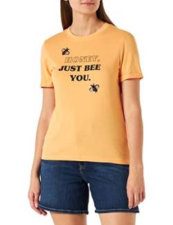 Only Women's ONLKITA REG S/S BEE TOP Box JRS T-Shirt, Pumpkin/:Honey, XS von ONLY