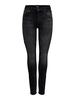 Damen ONLY Skinny Fit Jeans | Mid Waist Stretch Denim Hose | ONLBLUSH Life Röhrenjeans, Farben:Schwarz, Größe:S / 32L von ONLYnoos