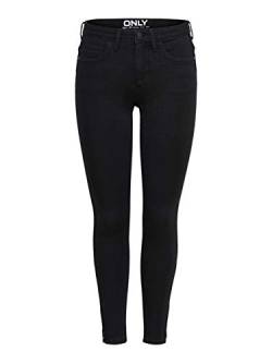 ONLYnoos Damen ONLY Skinny Fit Ankle Jeans | Stretch Black Denim Hose | ONLKENDELL Röhrenjeans Reißverschluss Saum, Farben:Schwarz, Größe:S / 34L von ONLYnoos