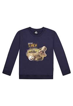 ONOMATO! Jurassic World T-Rex Sweatshirt Pullover Pulli Sweater Dunkel-Blau, Größe Kids:128 von ONOMATO!
