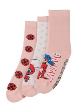 ONOMATO! Miraculous Lady Bug Kinder Mädchen Socken Set 3 Paar, Größe:27/30 von ONOMATO!