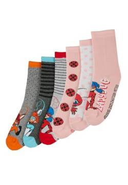 ONOMATO! Miraculous Lady Bug Rena Rouge Kinder Mädchen Socken Set 6 Paar, Größe:27/30 von ONOMATO!