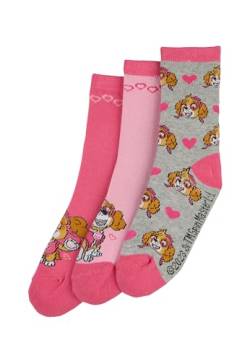 ONOMATO! Paw Patrol Skye Kinder Mädchen Socken Set 3 Paar (DE/NL/SE/PL, Numerisch, 23, 26, Regular) von ONOMATO!