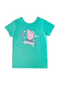 Peppa Pig Wutz Wende Kinder Mädchen T-Shirt Oberteil Shirt Vorder- und Rückseite Bedruckt (104-110) von ONOMATO!