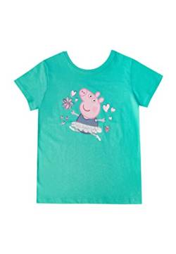 Peppa Pig Wutz Wende Kinder Mädchen T-Shirt Oberteil Shirt Vorder- und Rückseite Bedruckt (116-122) von ONOMATO!