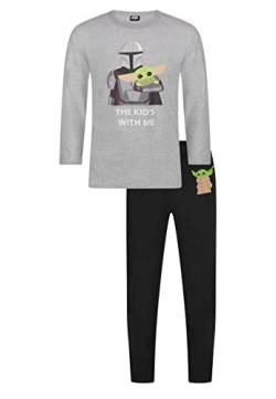 Star Wars Mando Yoda Herren Schlafanzug Lang Pyjama-Set Langarm-Shirt mit Schlafhose (as3, Alpha, xx_l, Regular, Regular) von ONOMATO!