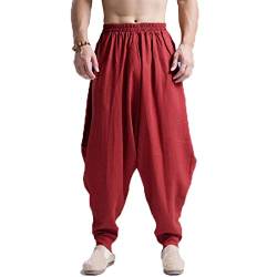 ONTTNO Herren Loose Stretchy Waist Casual Knöchellange Hosen, Rot/Ausflug, einfarbig (Getaway Solids), Einheitsgröße von ONTTNO