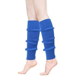 ONUPGO Stulpen für Frauen 80er Jahre Party Zubehör 80er Jahre Neon stricken gerippte Stulpen Mädchen Junior Winter Stulpen Socken (Blue) von ONUPGO