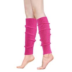 ONUPGO Stulpen für Frauen 80er Jahre Party Zubehör 80er Jahre Neon stricken gerippte Stulpen Mädchen Junior Winter Stulpen Socken (Pink) von ONUPGO