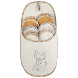 ONVAYA® ABS Gästepantoffel | Fuchs Creme | 6er Set | Antirutsch Sohle | Hausschuhe | Filzpantoffel | Gr. 36-45 Gästehausschuhe von ONVAYA