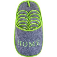 ONVAYA ABS Gästepantoffel Home greygreen, Grün Grau, 6er Set, Antirutsch Pantoffel von ONVAYA