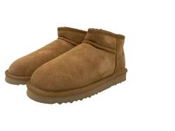 OOG Damen Lederboots mit Lammfell Echt-Leder warm gefüttert Schnee Boots Winter Boots Übergröße 42 (5889 Camel, numeric_41) von OOG