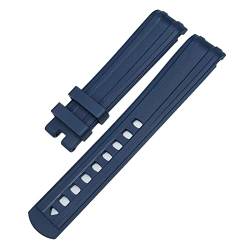 OPKDE Uhrenarmband aus Gummi, 19 mm, 20 mm, 21 mm, gebogenes Ende, passend für Omega Speedmaster Moon Watch, Seamaster 300 AT150, weiches Armband, 20 mm, Achat von OPKDE