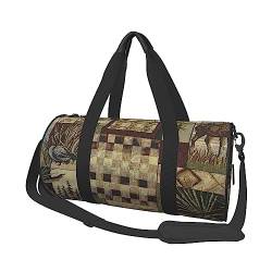 Elch Bär Hirsch Druck Seesack Übernachtung Tasche Große Kapazität Faltbare Unisex Turnbeutel für Reisen Outdoor, Schwarz, Einheitsgröße, Schwarz , Einheitsgröße von OPSREY