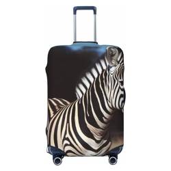 Kofferüberzug mit Tier-Zebramuster, elastisch, waschbar, Kofferschutz für 53,3 - 81,3 cm, Schwarz , L von OPSREY