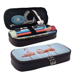 Nette Flamingo-Druck-Bleistift-Kasten-Leder-Bleistift-Beutel-große Kapazitäts-Stift-Tasche mit, Schwarz , Einheitsgröße von OPSREY