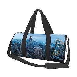 New York Fashion City Print Duffel Bag Übernachtung Tasche Große Kapazität Faltbare Unisex Turnbeutel Für Reisen Outdoor, Schwarz, Einheitsgröße, Schwarz , Einheitsgröße von OPSREY