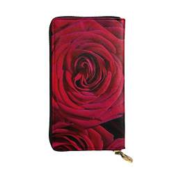 OPSREY Garden Roses Print Lange Brieftasche Leder Frauen Reißverschluss Rund Geldbörse Clutch Tasche Reise Kartenhalter Geldbörse, Schwarz, Einheitsgröße, Schwarz , Einheitsgröße von OPSREY