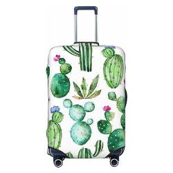 OPSREY Gepäckabdeckung, elastisch, personalisierbar, doppelseitig, Kaktus-Blumendruck, Gepäckabdeckung, Schutz für 45,7 - 81,3 cm, Schwarz , L von OPSREY