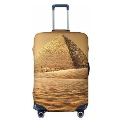 OPSREY Gepäckabdeckung Elastische Kofferabdeckung Personalisierte Doppelseitige Ägyptische Pyramiden Drucken Gepäckabdeckung Schutz Für 18-32 Zoll, Schwarz , S von OPSREY