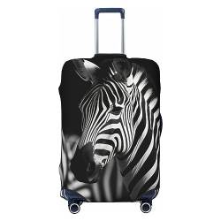 OPSREY Gepäckabdeckung Elastische Kofferabdeckung Personalisierte Doppelseitige Schwarz & Weiß Zebra Print Gepäckabdeckung Schutz Für 18-32 Zoll, Schwarz , M von OPSREY