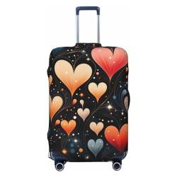 OPSREY Gepäckabdeckung mit mehreren Symbolen, bedruckt, elastisch, waschbar, Kofferschutz für 53,3 - 81,3 cm, Schwarz , L von OPSREY