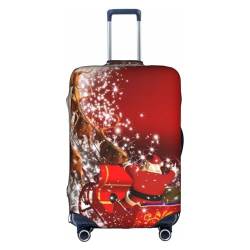 OPSREY Kofferhülle mit Weihnachtsmann-Motiv, bedruckt, Reisegepäckhüllen, elastische Gepäckhüllen, Weihnachtsmagie, L von OPSREY