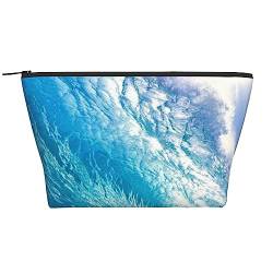 OPSREY Ocean Waves Print Make-up Tasche Kosmetiktasche Tragbare Wasserdichte Reißverschluss Kulturbeutel Für Frauen Reisen, Schwarz, Einheitsgröße, Schwarz , Einheitsgröße von OPSREY