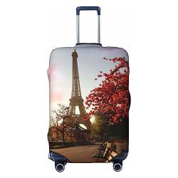 OPSREY Paris City Tree Eiffelturm Kunstdruck Gepäckabdeckung Kofferabdeckung Elastisch Waschbar Kofferschutz Für 53,3-81,3 cm, Schwarz , L von OPSREY