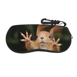 OPSREY Süßes Eis gedruckt Brillenetui mit Clip Portable Outdoor Brillenetui, Lustiges Eichhörnchen-Tier, One size von OPSREY