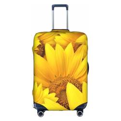 OPSREY Sunset Hawaiian Palm Tree Printed Suitcase Cover Travel Luggage Sleeves Elastic Luggage Sleeves, Sonnenblumen, M von OPSREY