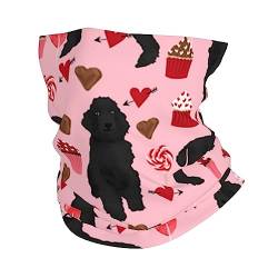 OPSREY Unisex Bandana, Halstuch, nahtlos, multifunktional, Motiv: rosa Pudel mit Hunde-Motiv, für Outdoor-Sport, weiß, One size von OPSREY