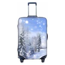 OPSREY Winter Old Cable Ski Lift Printed Suitcase Cover Traveling Luggage Sleeves Elastic Luggage Sleeves, Winterlandschaft, L von OPSREY