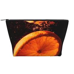 Orange Im Wasser Print Make-up Tasche Kosmetiktasche Tragbare Wasserdichte Reißverschluss Kulturbeutel Für Frauen Reisen, Schwarz, Einheitsgröße, Schwarz , Einheitsgröße von OPSREY