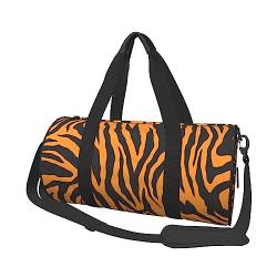 Orange Tiger Leopard Print Duffel Bag Übernachtung Tasche Große Kapazität Faltbare Unisex Turnbeutel Für Reisen Outdoor, Schwarz, Einheitsgröße, Schwarz , Einheitsgröße von OPSREY