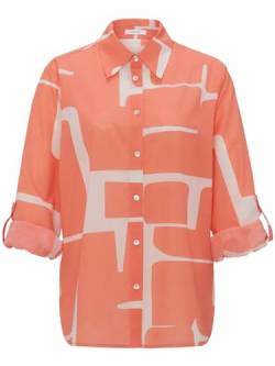 OPUS Damen Bluse Fumine Graphic Gemustert Peachy Coral - 38 von OPUS