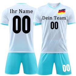 OPUTWDF Fussball Trikot Kinder Jungen Set Personalisiert Fußball Trikot mit Eigenem Namen für Erwachsene und Kinder Football Fussballtrikot von OPUTWDF